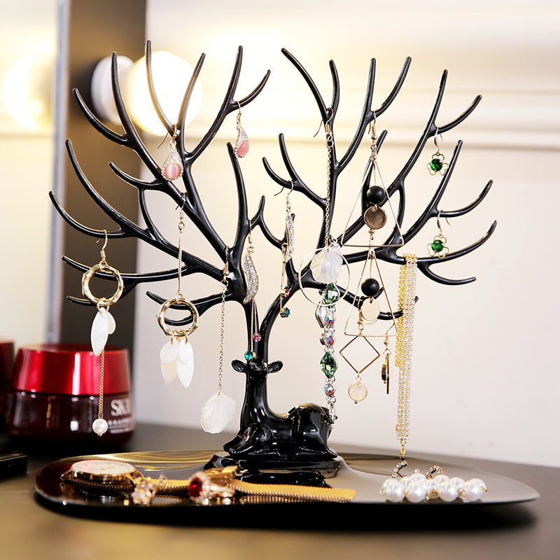 ANFEI Little Deer Earrings Necklace Ring Pendant Bracelet Jewelry Display Stand Tray Tree Storage Racks Organizer Holder H39